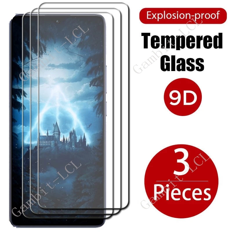 Protector de pantalla de vidrio templado para Xiaomi Redmi Turbo 3, de pantalla de película protectora 6,67 ", 9H, 3 unidades