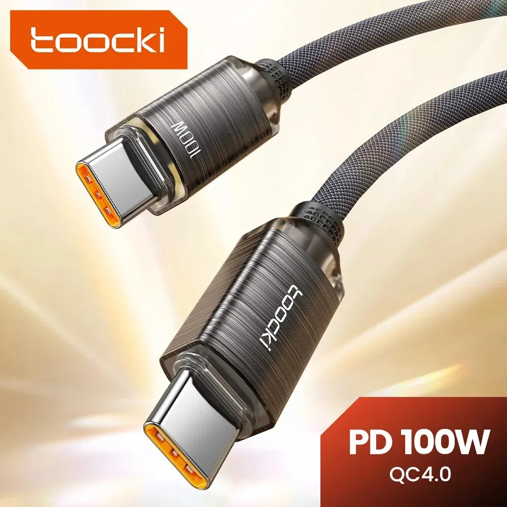Toocki Cable USB tipo C a tipo C 100W carga rápida para iPhone 15 Pro Max MacBook Samsung Galaxy Huawei Xiaomi Oneplus POCO
