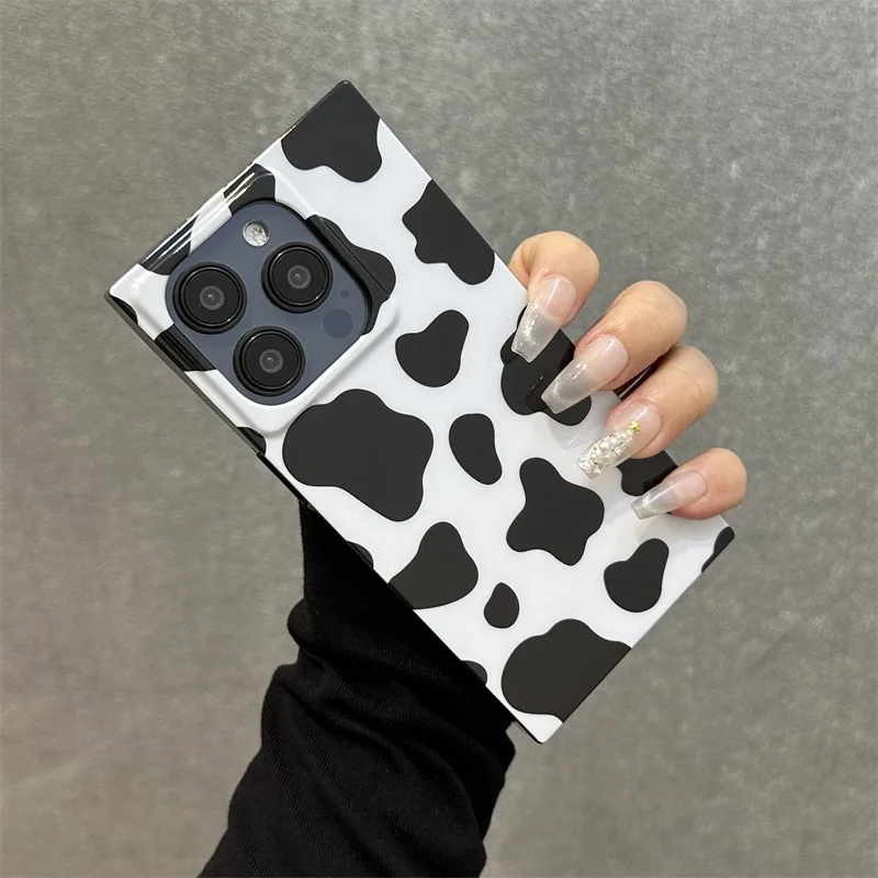 Funda trasera brillante con patrón de rayas de vaca a la moda para iPhone 13 14 15 16 17 Pro Max - imagen 3