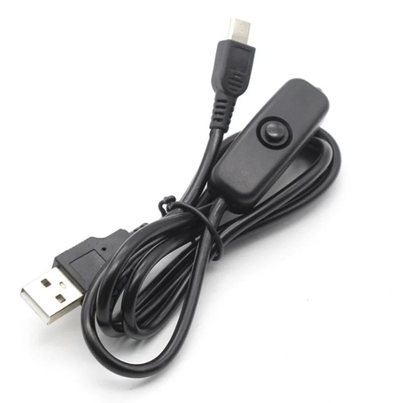 Cable USB a CC, cargador de Cable Micro USB, fuente de alimentación de CA para Raspberry Pi 4, 4B, 5V, 3A, interruptor tipo C con encendido/apagado para RPI 4 LED - imagen 3