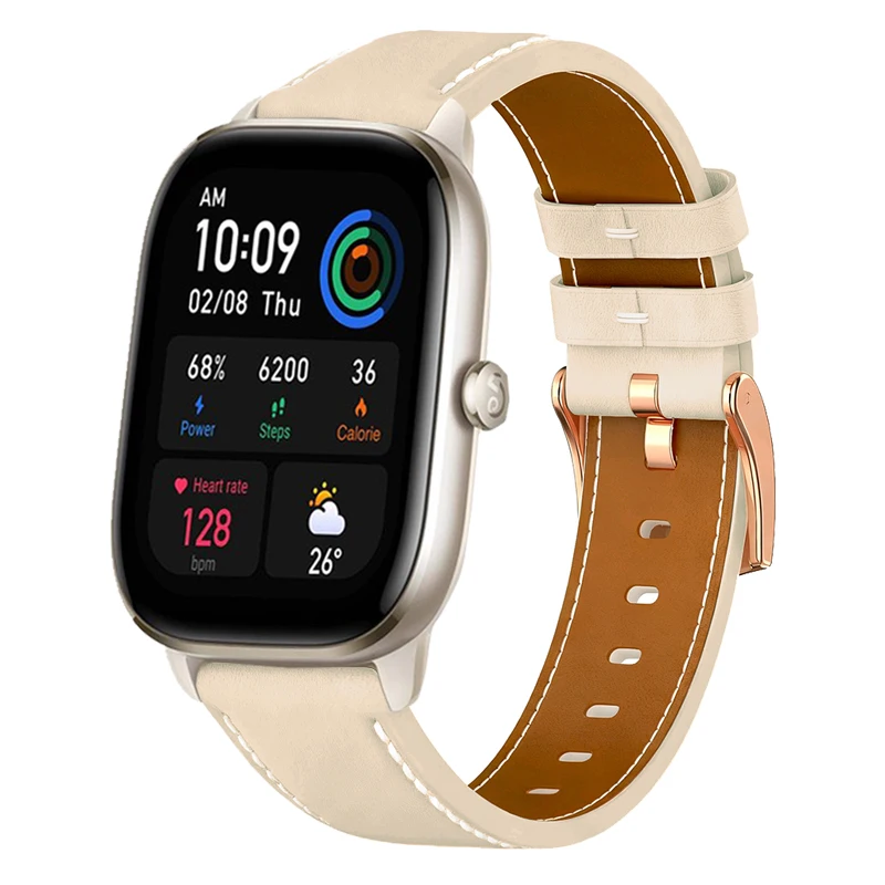 Correa de cuero de 20mm para Amazfit GTS 4/2/2e/3/GTS2/GTS4 Mini/GTR mini pulsera de silicona de 42mm para Amazfit Bip 3 Pro correa de reloj de 20mm - imagen 2