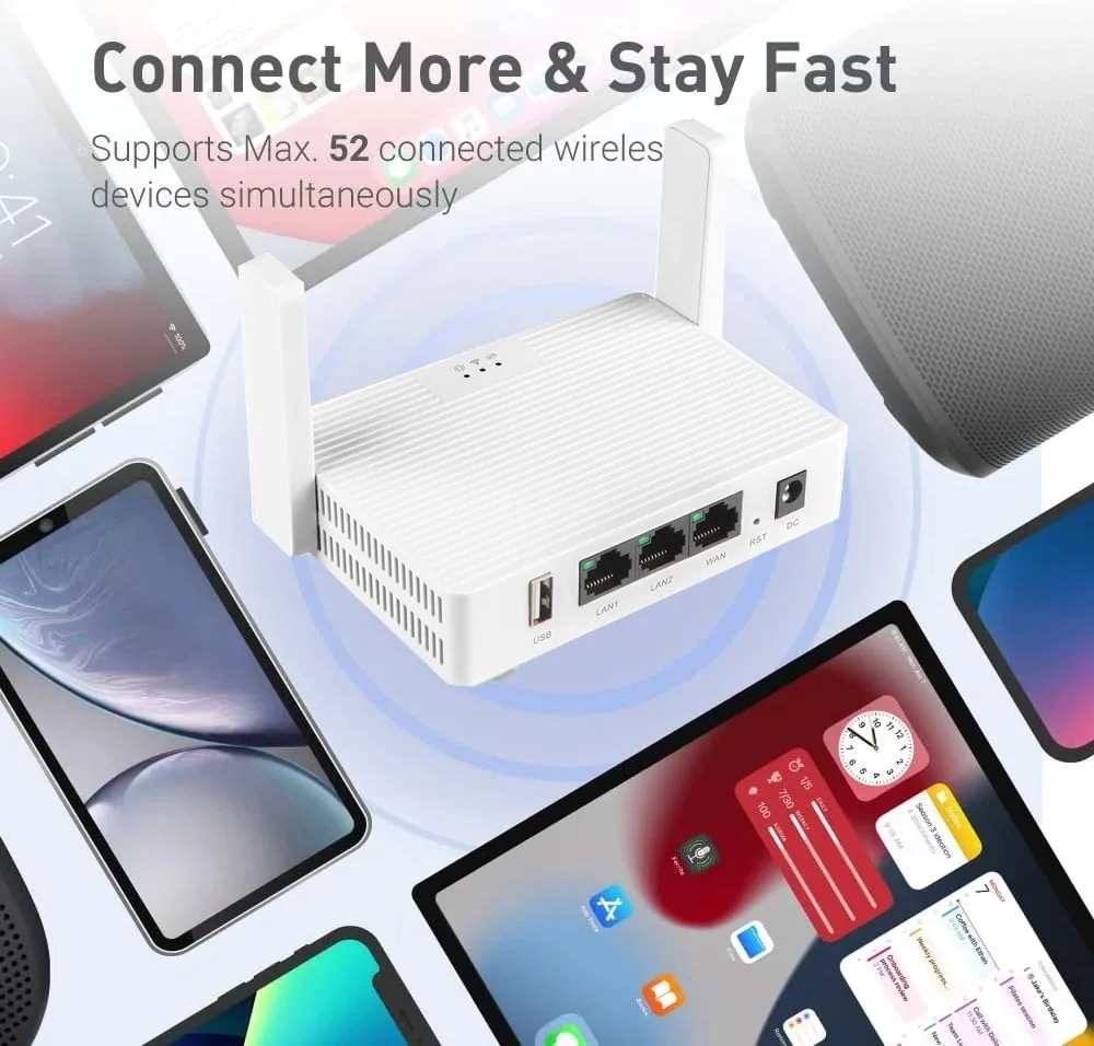 Enrutador WiFi de 1200Mbps de doble banda 2,4G/5GHz 802.11AX amplificador de señal inalámbrico WPA3 tarjeta de red Gigabit de malla fácil para el hogar y la Oficina - imagen 4