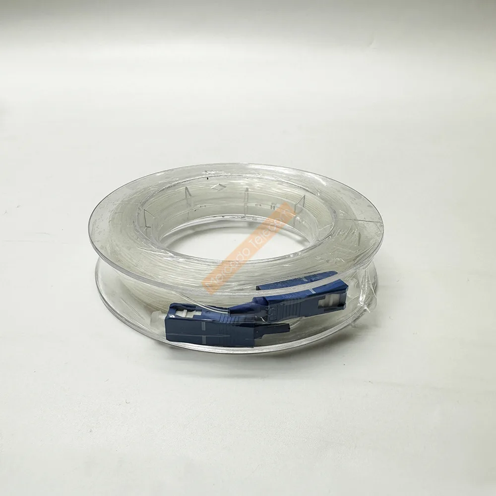SC APC Cable de fibra óptica transparente para interiores 5-100M G657A2 tambor Invisible SC-SC puente monomodo de un solo núcleo - imagen 3
