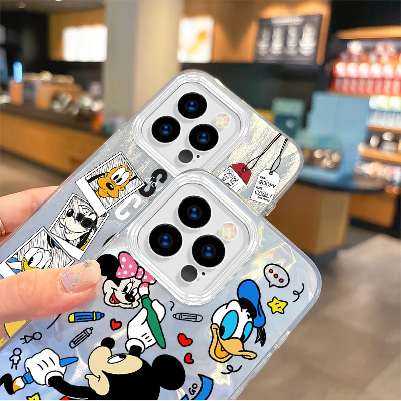 Funda de dibujos animados de Mickey Mouse de Disney para iPhone 16 Pro Max, funda antideslizante con purpurina 15 14 13 12 11 8 7 6 Pro Max Plus XS XR - imagen 5
