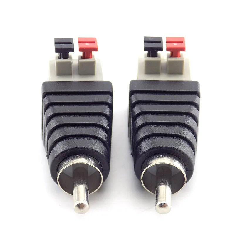 2/4/10 Uds altavoz RCA macho profesional Jack prensa enchufe conector RCA Cable adaptador para altavoz Cable CCTV Audio - imagen 5