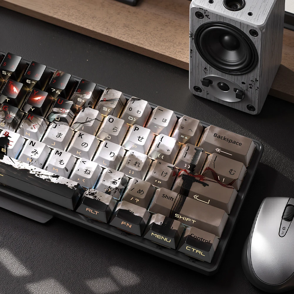 129 teclas de tinta impresa con brillo a través de teclas, teclas Sub PBT de tinte de 5 lados, perfil de cereza para teclado de juegos Cherry MX Swtches - imagen 2