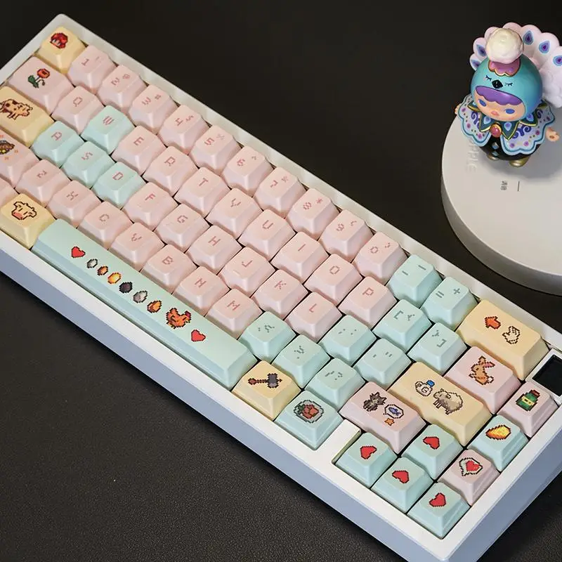 Juego de teclas con tema de estilo píxel, teclas personalizadas originales hechas a mano con perfil de cereza PBT para accesorios de teclado mecánico, regalo - imagen 4