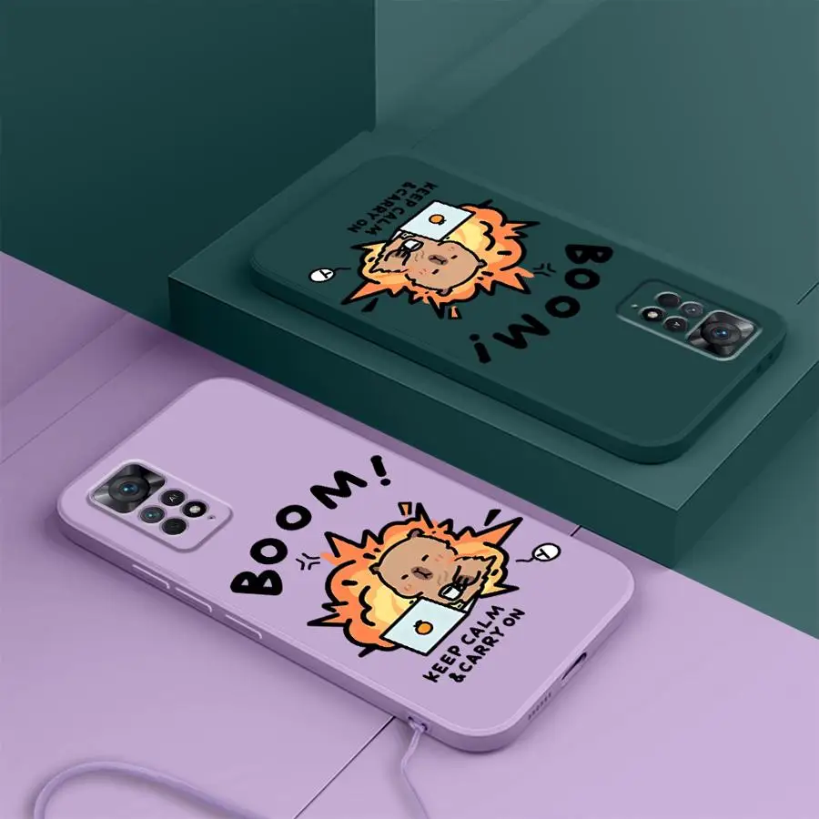 Funda de teléfono suave para Xiaomi Redmi Note 13 12 ProPlus 10Lite 12s 10 11 Pro 11s 14 Pro Plus 10 capibara de dibujos animados - imagen 3