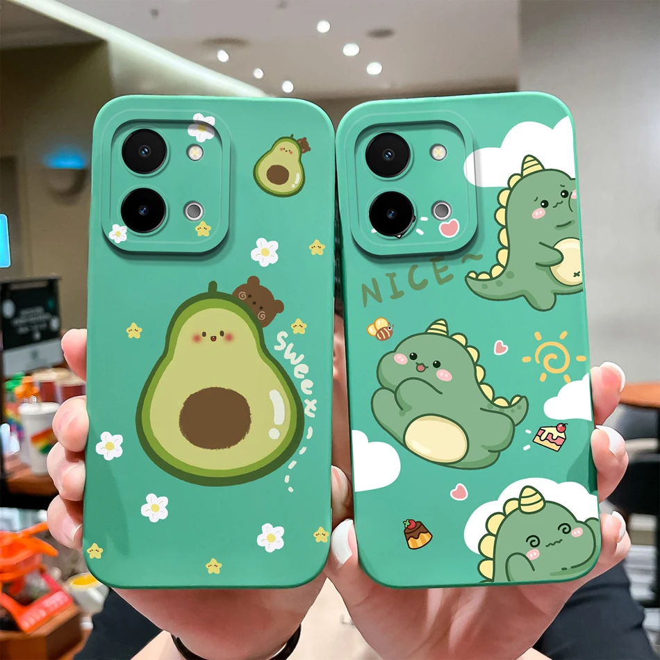 Funda de dibujos animados para Vivo Y28 4G 5G Y28S, Funda de protección completa Anti Choc, Carcasa de teléfono para Vivo Y 28, Funda bonita de silicona líquida suave - imagen 2