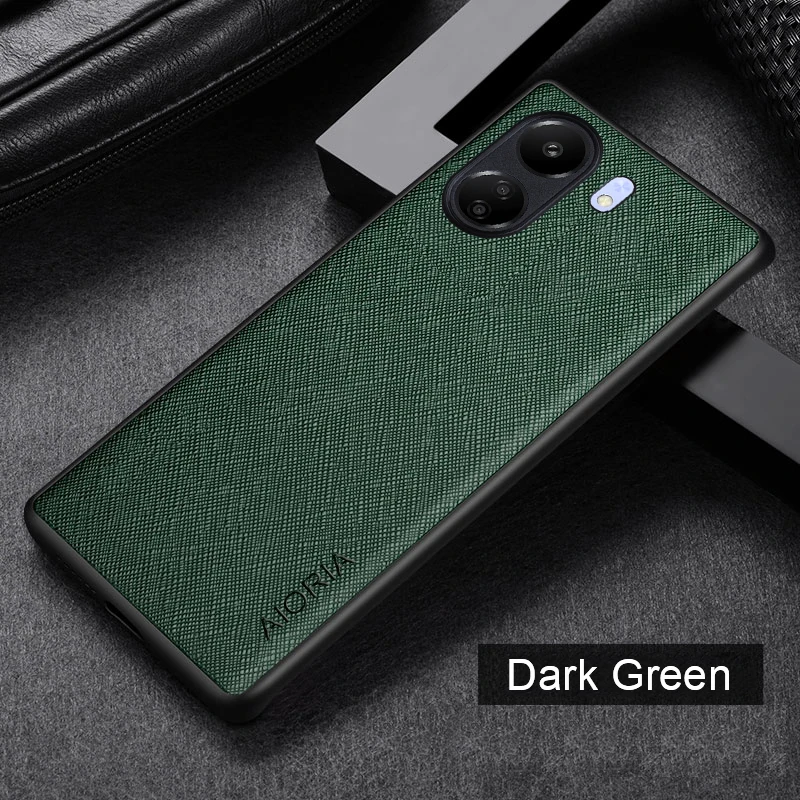 Funda de cuero con patrón cruzado para Xiaomi Redmi 13C, carcasa de lujo para poco c65 - imagen 5