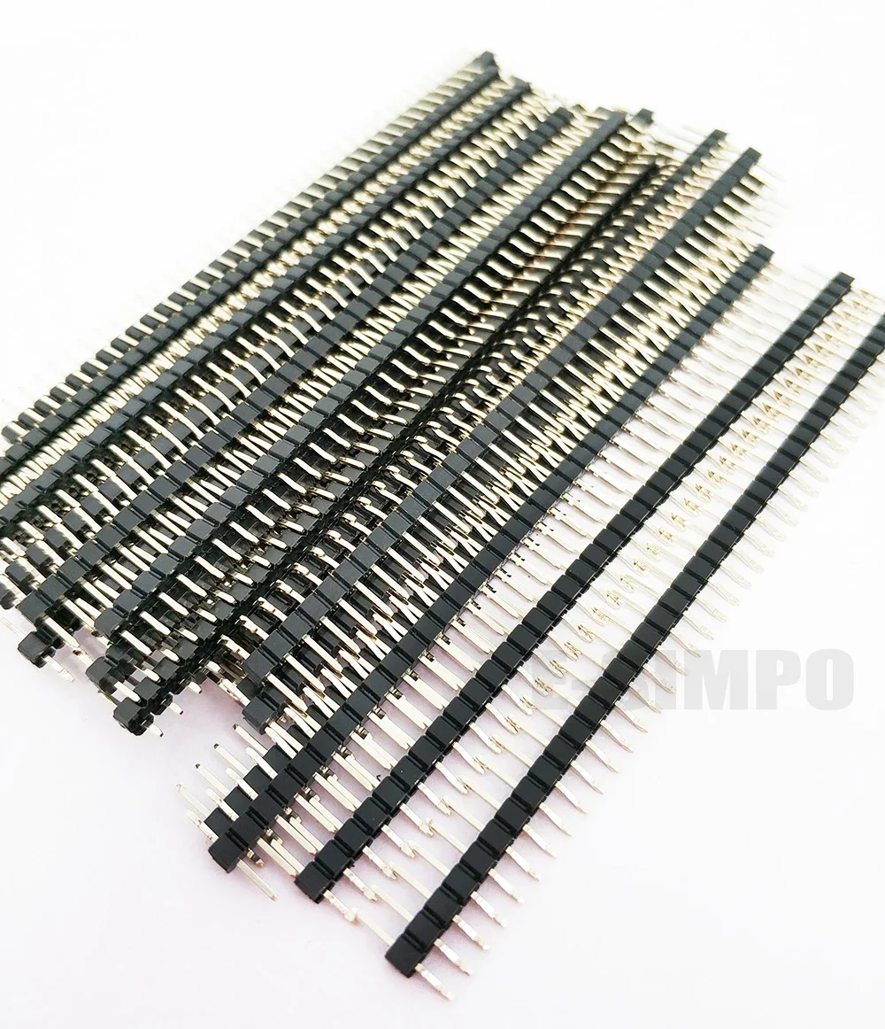 5 uds 2,0mm ángulo recto SMD de una sola fila 1X40P Dual 2X40P ángulo recto rompible SMT chapado en oro RA Horizontal SMT cabezal de Pin macho - imagen 4