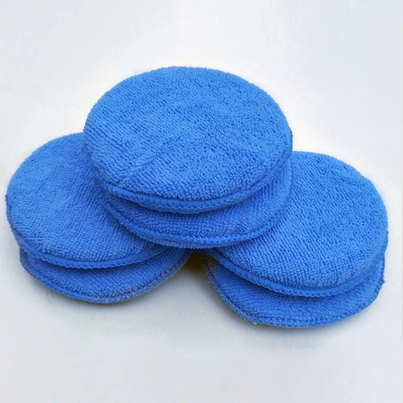 Almohadillas aplicadoras de detalles de coches de microfibra suave, esponjas de espuma de bolsillo redondo para el cuidado del coche, encerado y pulido, 5/10/20 piezas - imagen 2