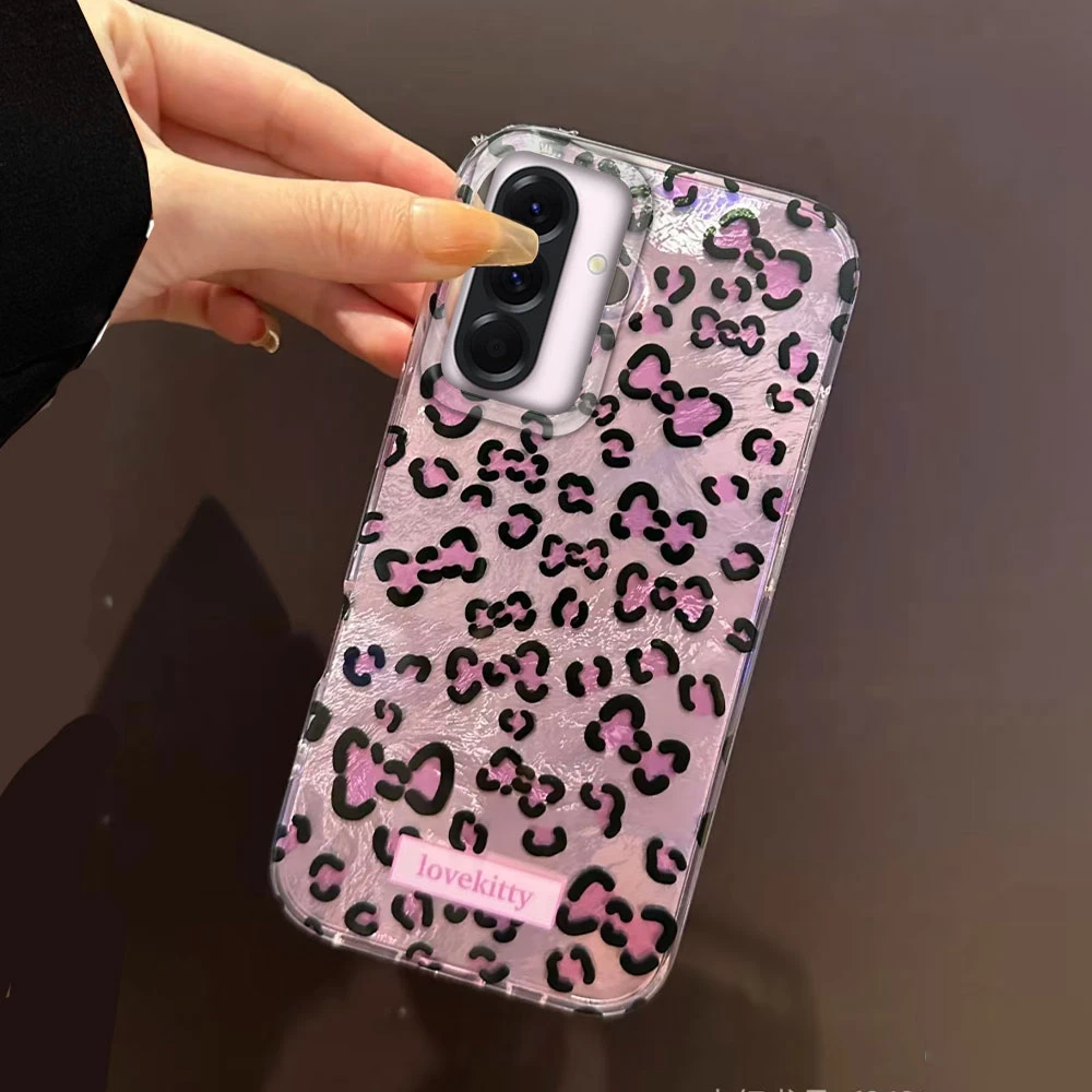Funda de teléfono con textura de glaciar de leopardo rosa Retro para Samsung Galaxy A55 A56 A36 A26 A16 A53 A06 A14 A24 A34 A54 A15 A25 A35 - imagen 5