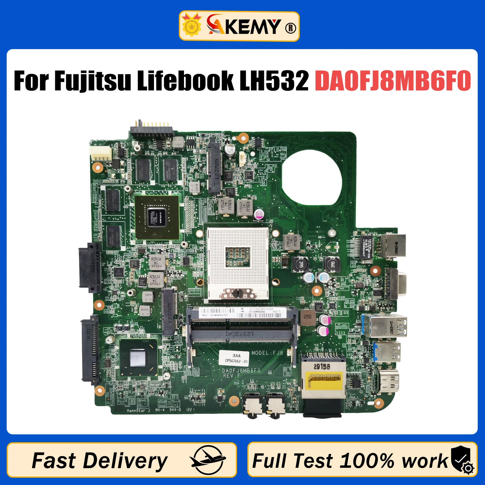 Placa base CP567661-01 para ordenador portátil de AKEMY para FUJTSU Lifebook LH532 HM76 placa base DA0FJ8MB6F0 SLJ8F DDR3