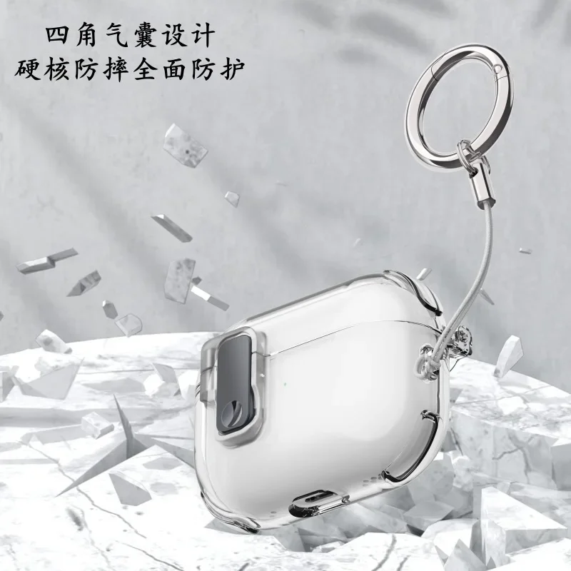 Funda magnética para auriculares con interruptor automático para Airpods 4, Funda protectora transparente para Air Pod 4 3 2 1, Funda suave transparente - imagen 4