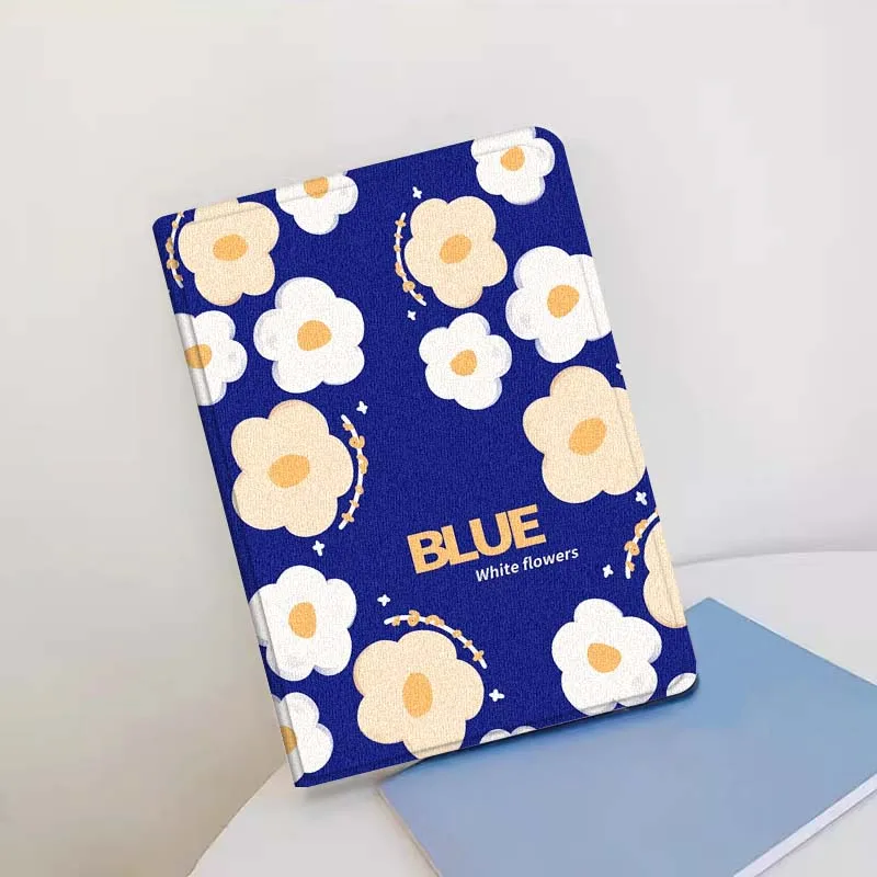 Arte azul dibujos animados pequeña flor para Xiaomi Redmi Mi Pad 2 4 5 6 6s 7 8 11 12,5 12,4 11,2 8,7 SE Pro Plus Max funda para tableta - imagen 4