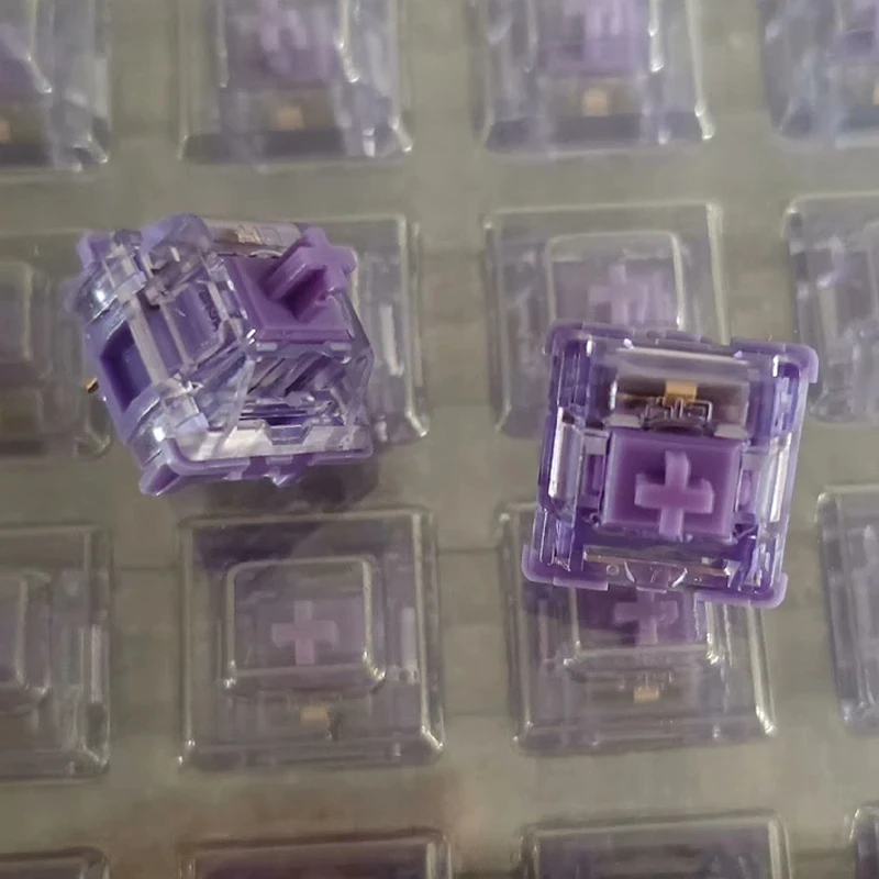 CIY EVO Interruptor táctil lineal Evolution, interruptor de vástago mx, 45g, 50g, para teclado mecánico, 50m, Lubed de fábrica, PC, nailon, POK, rojo y morado - imagen 5