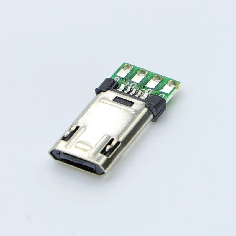5/10 Uds Micro USB enchufe macho de 5 pines con placa de soldadura PCB conector Micro 5P de doble cara puerto Jack enchufe de placa de cable de soldadura de 4 pines - imagen 4