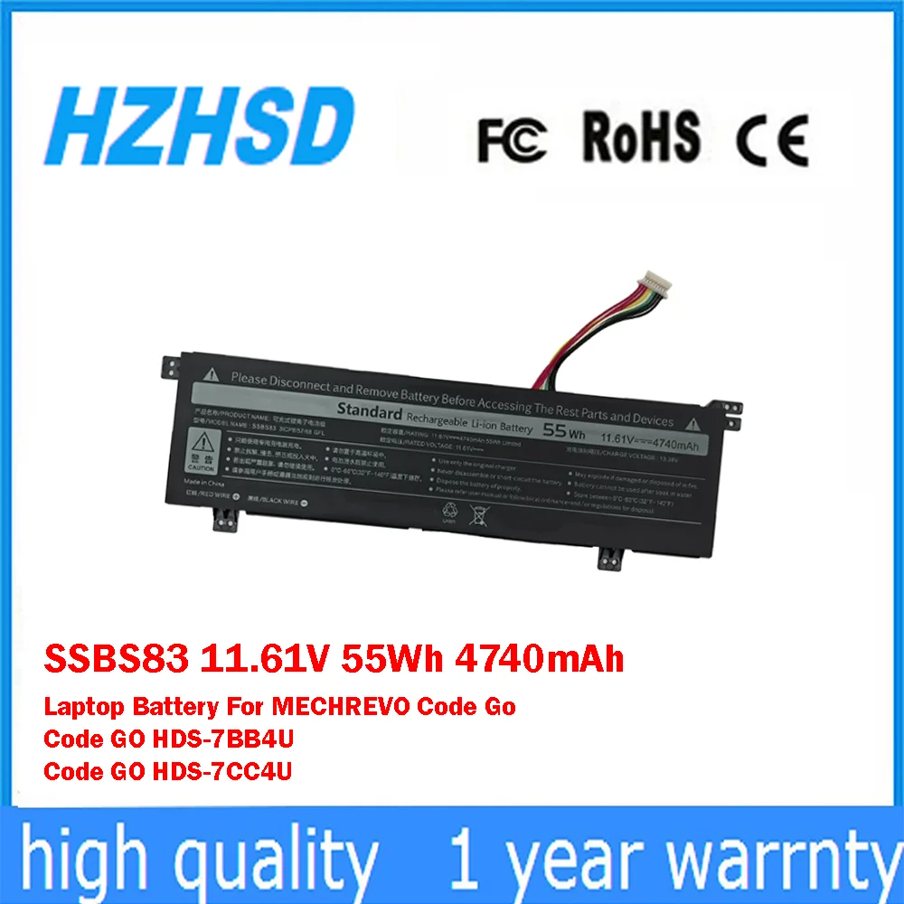 SSBS83 11,61 V 55Wh 4740mAh batería del ordenador portátil para MECHREVO Code Go Code GO HDS-7BB4U Code GO HDS-7CC4U