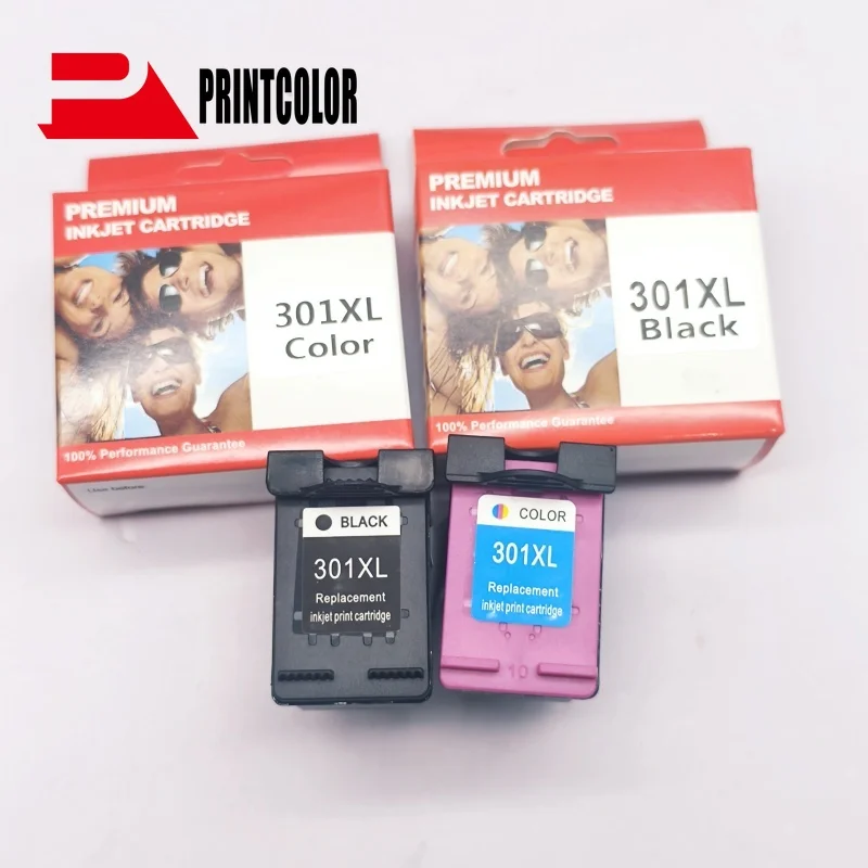 2 cartuchos de tinta negros de 2 colores 301 XL 301XL para impresora de inyección de tinta HP Deskjet 1000 1010 1050 1050A 2050 2050A 2540 Envy 4500