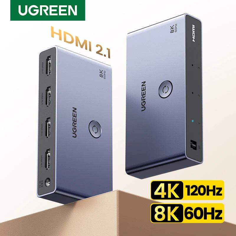 UGREEN-interruptor HDMI 2,1 2,0 8K, salida 3 en 1 con Control remoto 8K @ 60Hz, convertidor 4K @ 120Hz, conmutador divisor para monitores Xbox PS5 - imagen 2