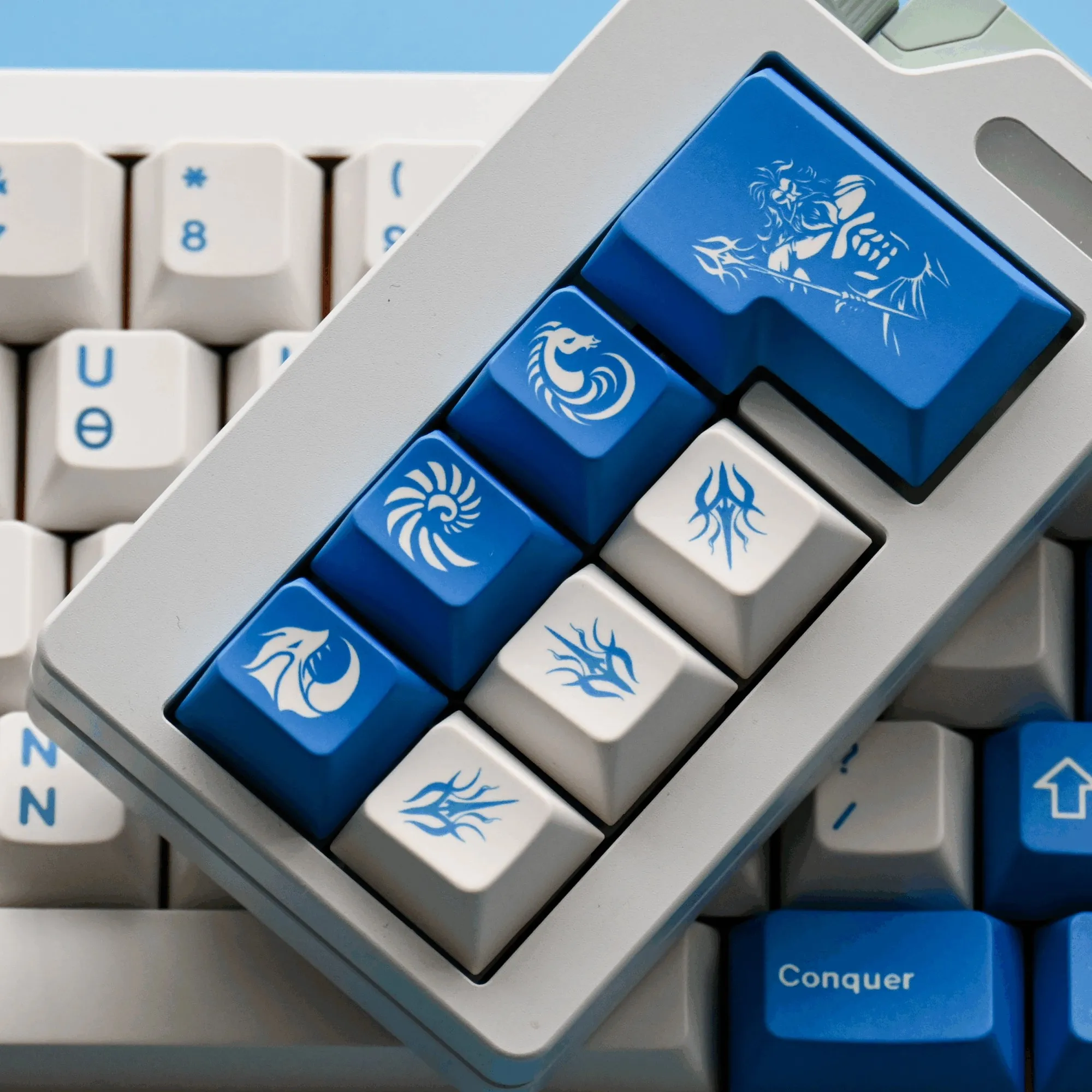 IDK-teclas azules con tema de invierno, perfil de cereza PBT, tapa de teclado Original personalizada para regalos de teclado mecánico - imagen 4
