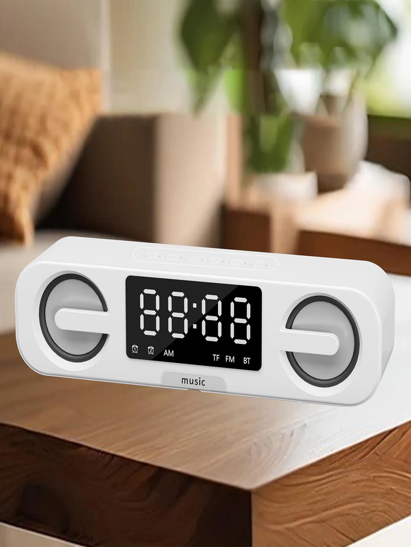 Altavoz Bluetooth con reloj inteligente tres en uno, superficie de espejo LED de alta definición, ajuste de tres niveles, función de radio FM - imagen 3
