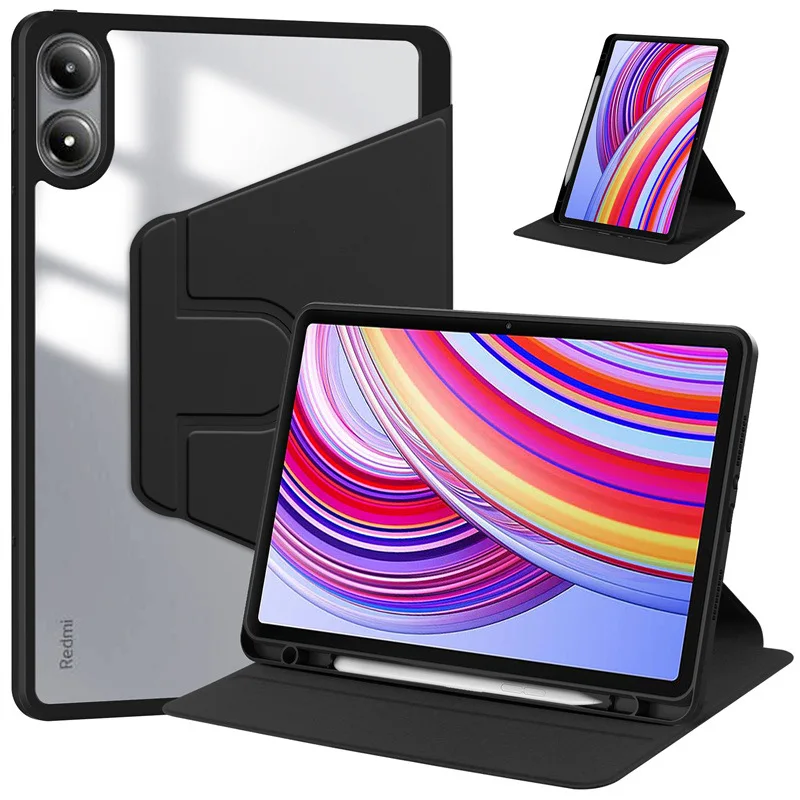Para Redmi Pad Pro 12,1 pulgadas 360 funda magnética giratoria para tableta inteligente para Xiaomi Redmi Pad Pro 12,1 2024 funda con portalápices - imagen 2