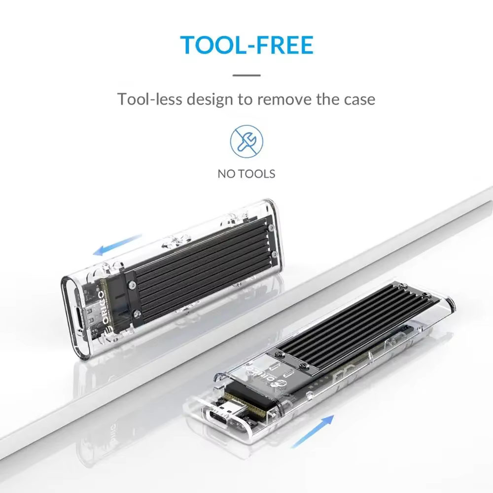 ORICO Carcasa SSD M2 NVME USB-C 10Gbps Transparente - imagen 3