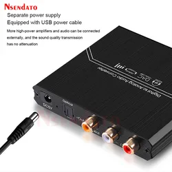 Convertidor DAC Óptico y Coaxial a RCA y Jack 3,5 mm