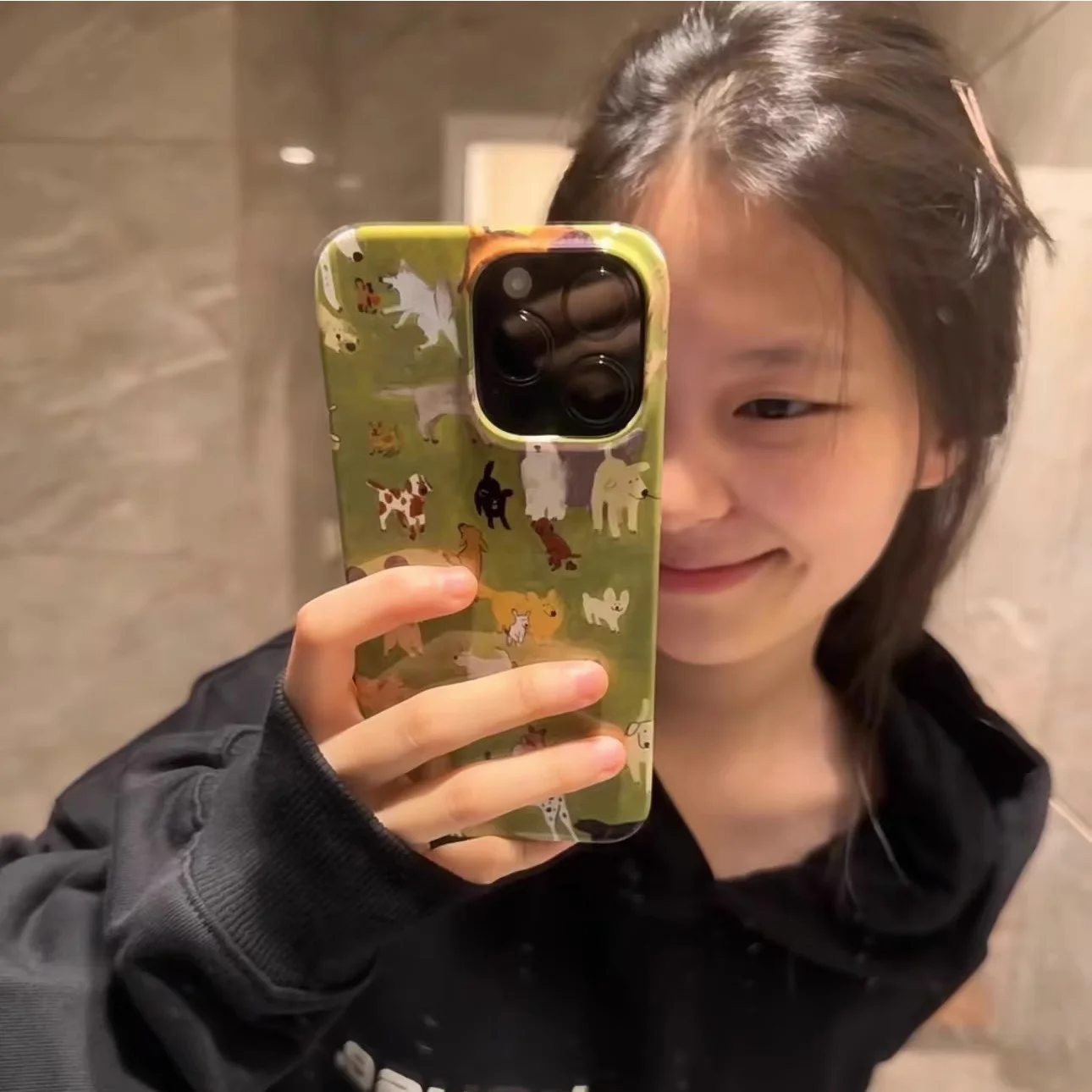 Funda de teléfono con bonitos dibujos de perros y pastizales, funda dura HD brillante para iPhone 16 15 14 13 12 11 Pro Max XS XR XSMax 6 7 8 Plus - imagen 4