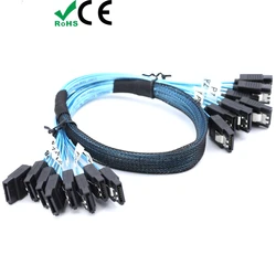 Cable SAS a SATA alta velocidad seis gigabits con siete pines servidor