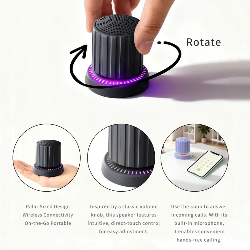 Altavoces Bluetooth de ducha impermeables con espectáculo de luz, altavoz con perilla, micrófono incorporado, atracción magnética, batería de larga duración