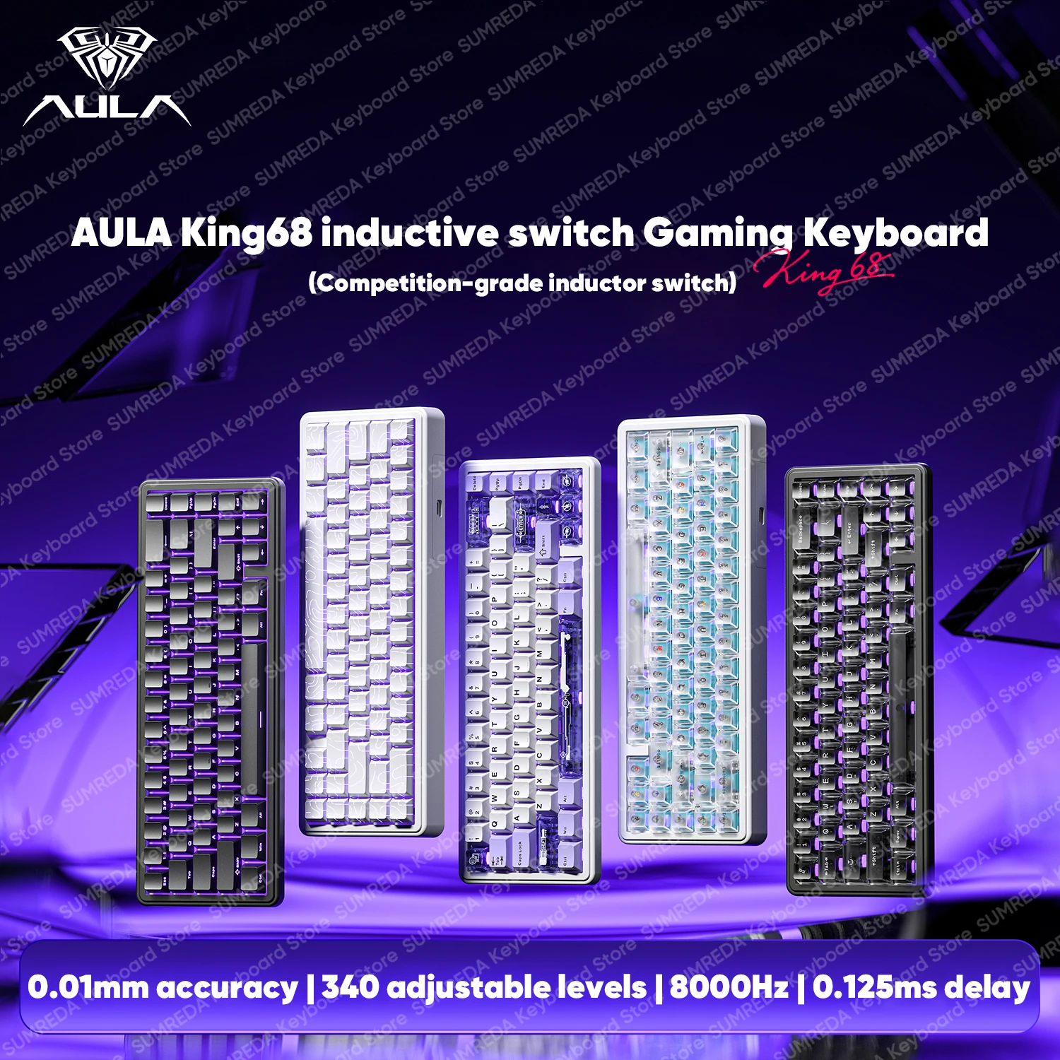 AULA King68 teclado mecánico para juegos por cable interruptor Inductor RT0.01MM 8KHz tasa de retorno 0,125 ms retardo Hotswap FPS teclado para jugadores