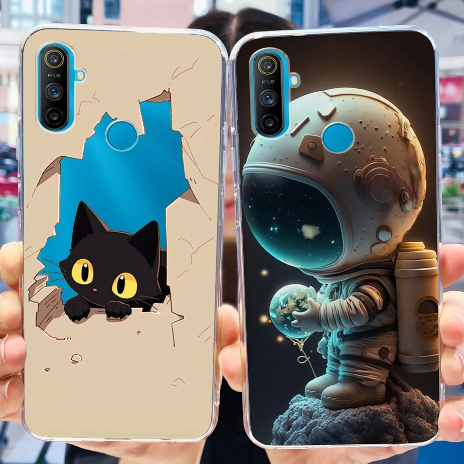 Funda de silicona blanda para Realme, carcasa pintada Popular de lujo para Realme C3, cámaras RealmeC3, parachoques - imagen 4