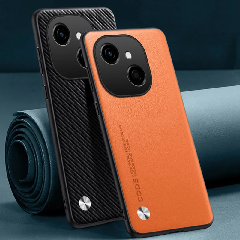 Funda de cuero PU de lujo para Tecno Spark 40C, funda trasera de silicona a prueba de golpes, funda de teléfono de protección completa para Tecno Spark40C 4G Coque - imagen 2