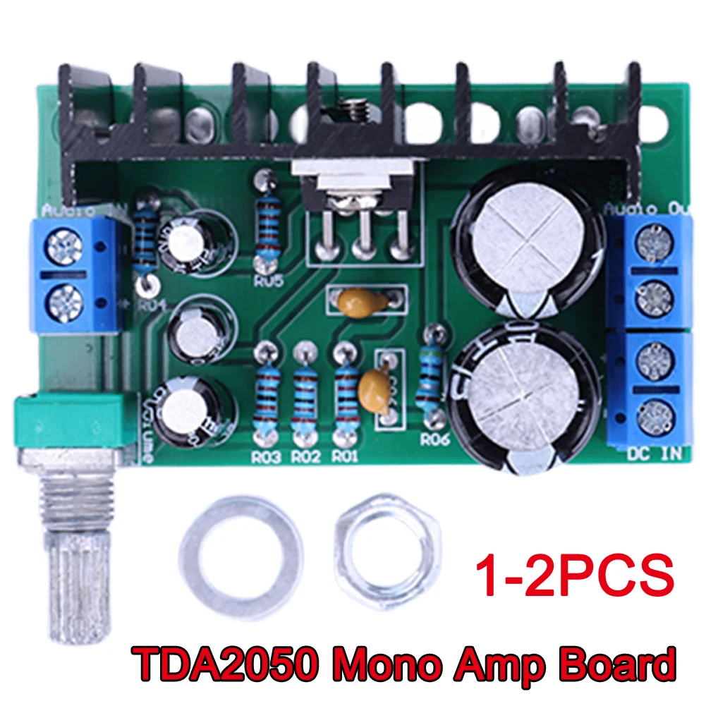 Módulo de placa amplificadora de potencia de Audio TDA2050 Mono DC/AC 12-24V 10-100W 1-Channel -2A Audio Sound Speaker Board control de volumen - imagen 2