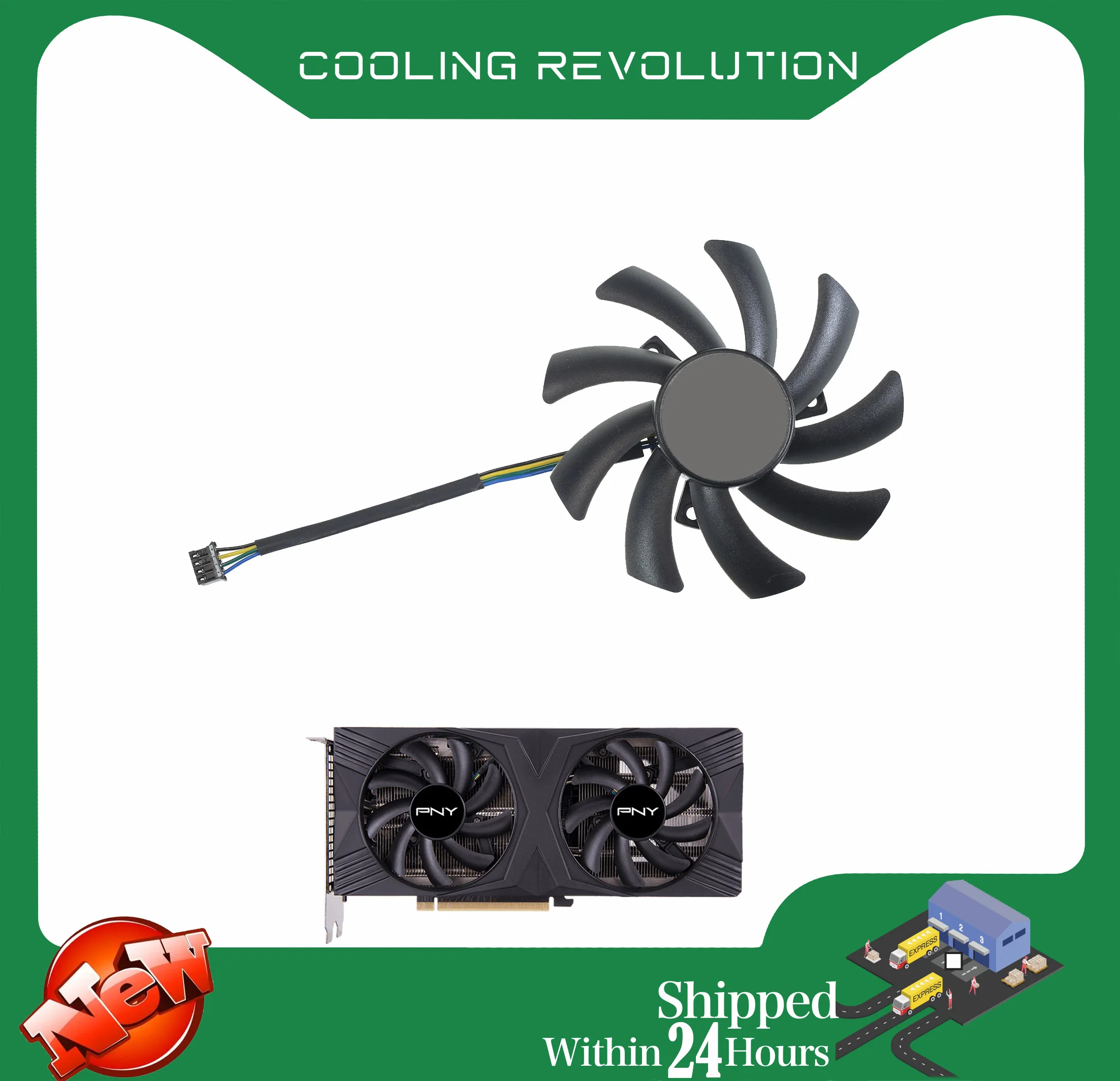 Ventilador de tarjeta gráfica de 4 pines para PNY GeForce RTX 4070 4060 Ti 4060 verso, ventilador Dual DLSS, 85MM, T129215SU, DC12V, 0.50AMP - imagen 3