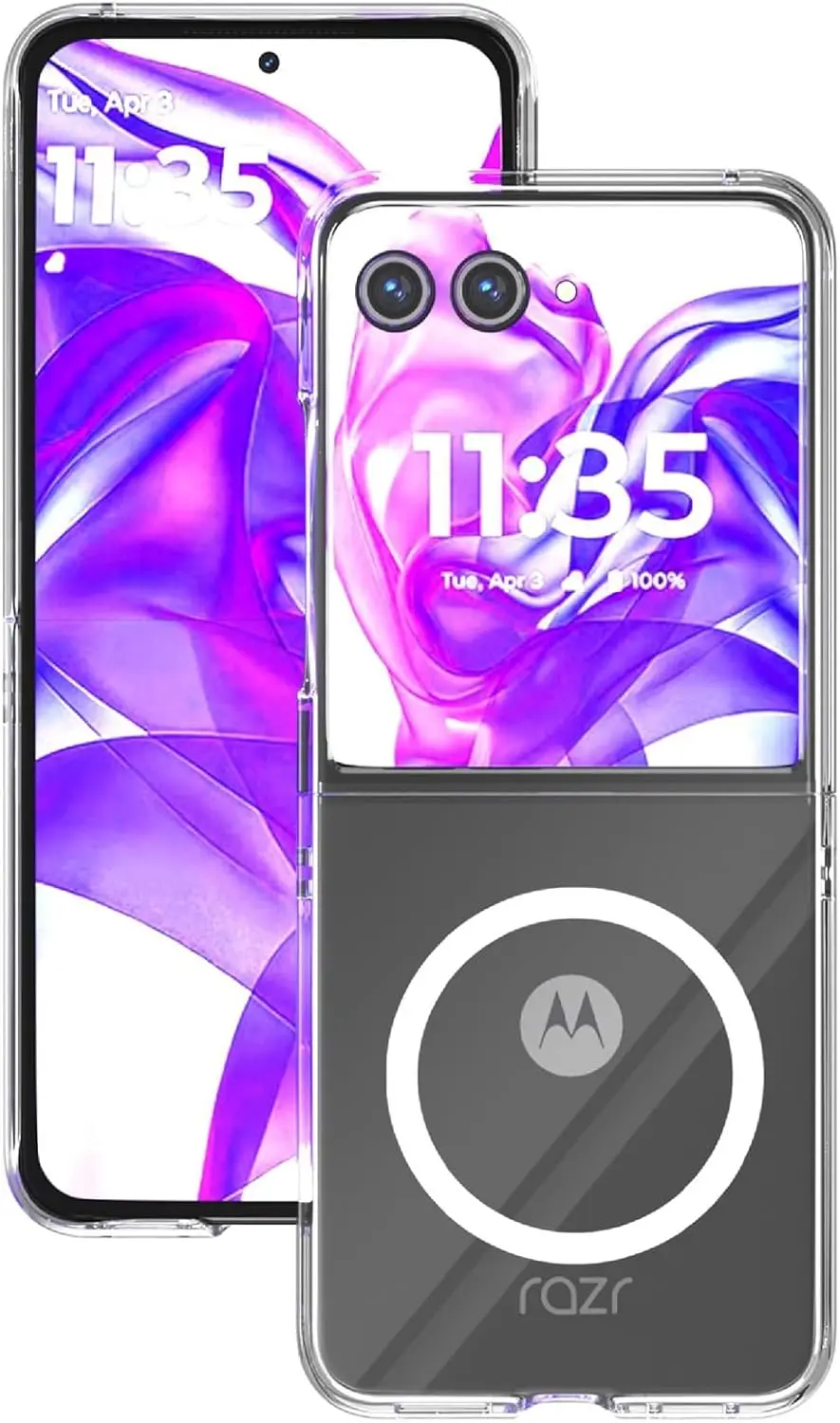 Funda para carga inalámbrica magnética Magsafe, cubierta transparente de plástico duro para Motorola Moto Razr 60 50 Ultra Plus 2025 2024 - imagen 2