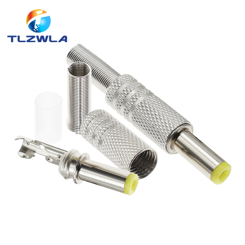 5 uds 5,5X2,5 MM 5,5X2,1mm 4,8X1,7mm conector de alimentación CC enchufe macho adaptador de conector de Metal con cabeza amarilla 4,0*1,7mm 2,5*0,7mm - imagen 5