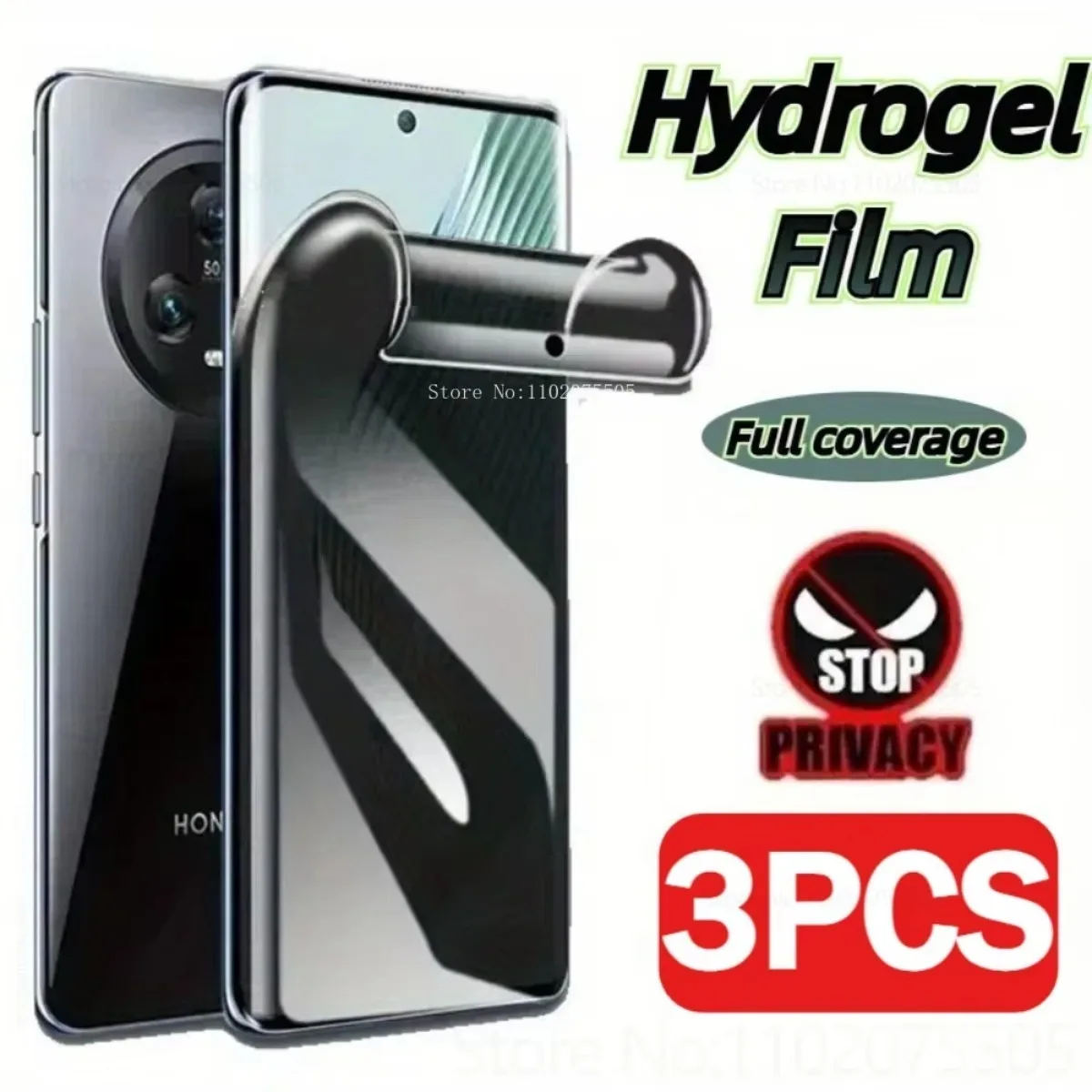 Película de hidrogel antiespía de cobertura completa, 3 uds., para Honor Magic 7 Pro 5 Pro Magic 6 Lite 7 RSR 6 Ultimate Magic 4 Lite 400 Pro 100 200
