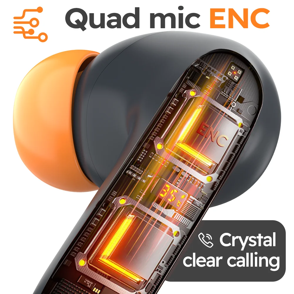 Auriculares inalámbricos Bluetooth TWS Bluetooth 5,4 latencia Ultra baja micrófono Dual ENC cancelación de ruido en el oído auriculares Bluetooth - imagen 5