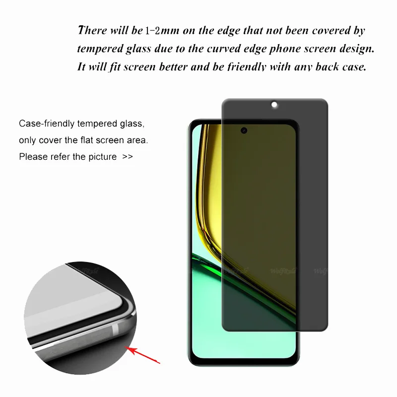 4 Uds para Realme C67 4G vidrio OPPO Realme C67 vidrio templado Protector de privacidad Anti-espía Protector de pantalla Realme C67 Realme C 67 - imagen 4
