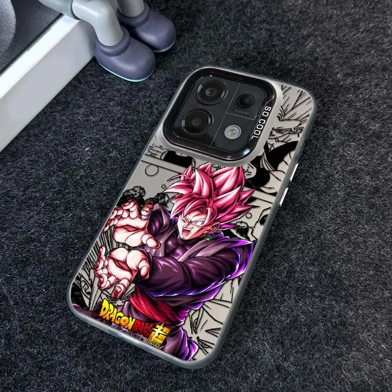 D-Dragon Ball Son Goku Manga funda para Xiaomi Poco X3 X5 X6 F5 F6 M6 Pro GT NFC Pro funda de teléfono plateada colorida - imagen 3