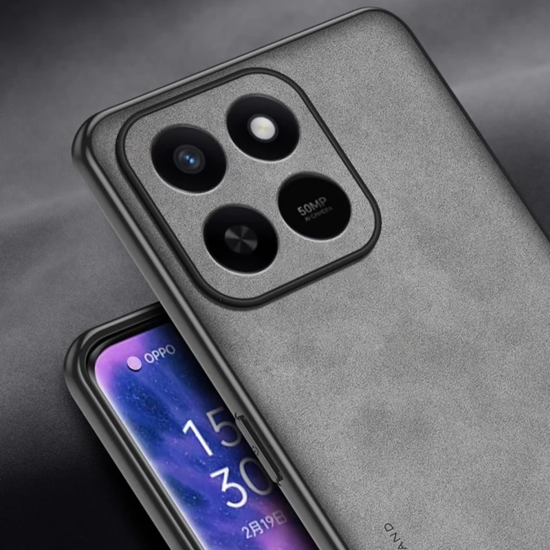 Para Honor 400 Smart Funda de piel de oveja lisa de cuero PU para Honor X7D 4G 5G a prueba de golpes mate cubierta protectora de parachoques duro - imagen 5