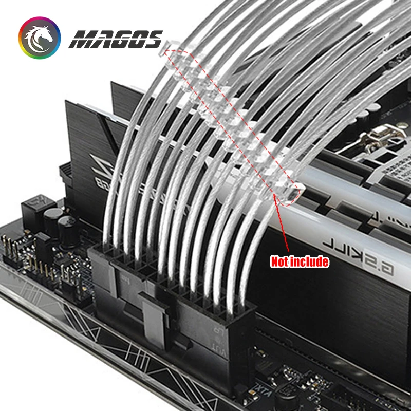 Kit de Cable de extensión de PSU para ordenador, adaptador de transferencia de GPU/CPU, Línea Plateada con mangas, ATX / PCI-E / EPS - imagen 4