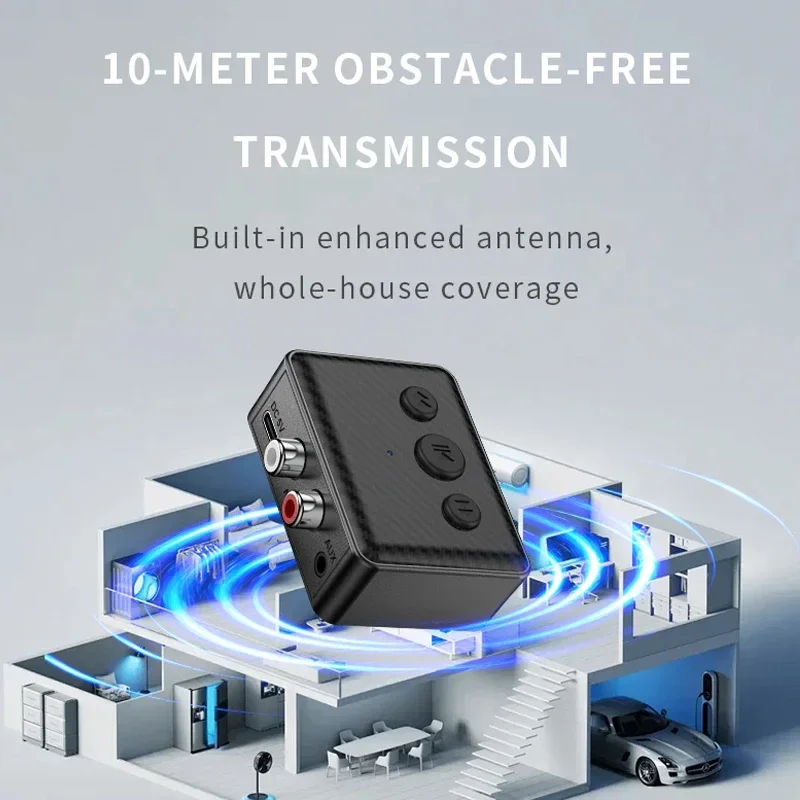 Adaptador receptor de Audio USB Bluetooth 5,4, música estéreo inalámbrica, AUX RCA de 3,5mm, compatible con reproducción de disco en U para amplificador de altavoz de escritorio - imagen 5