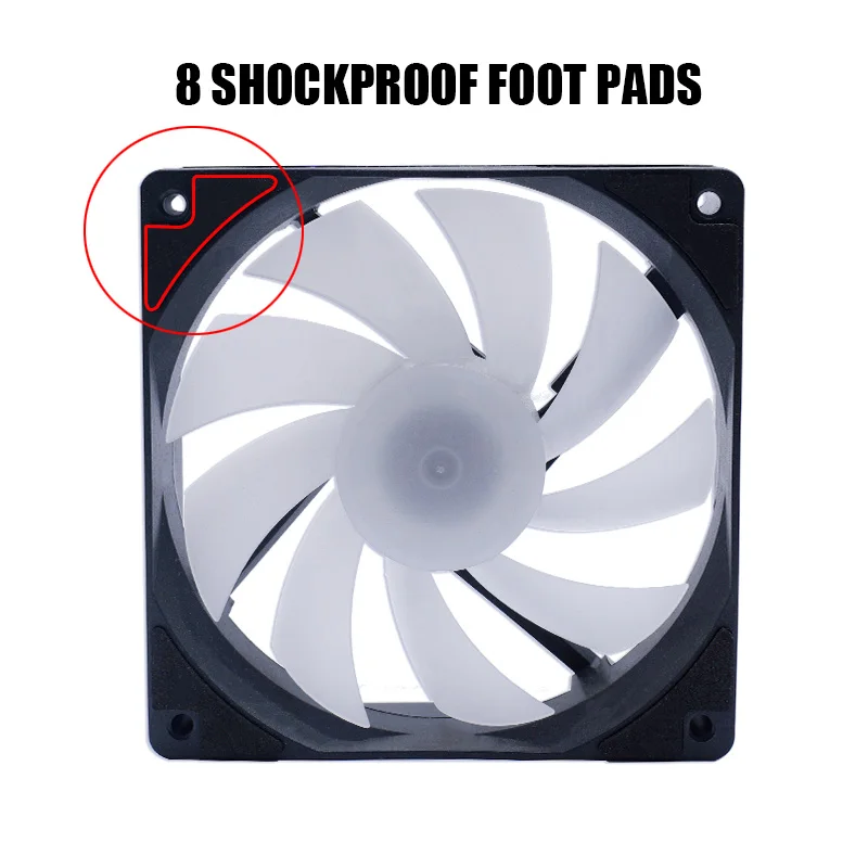 MANMU 120mm Rgb Case Fan Gaming Case Pc Led Pc Case Fan Rainbow Color Rgb Ventilador - imagen 4