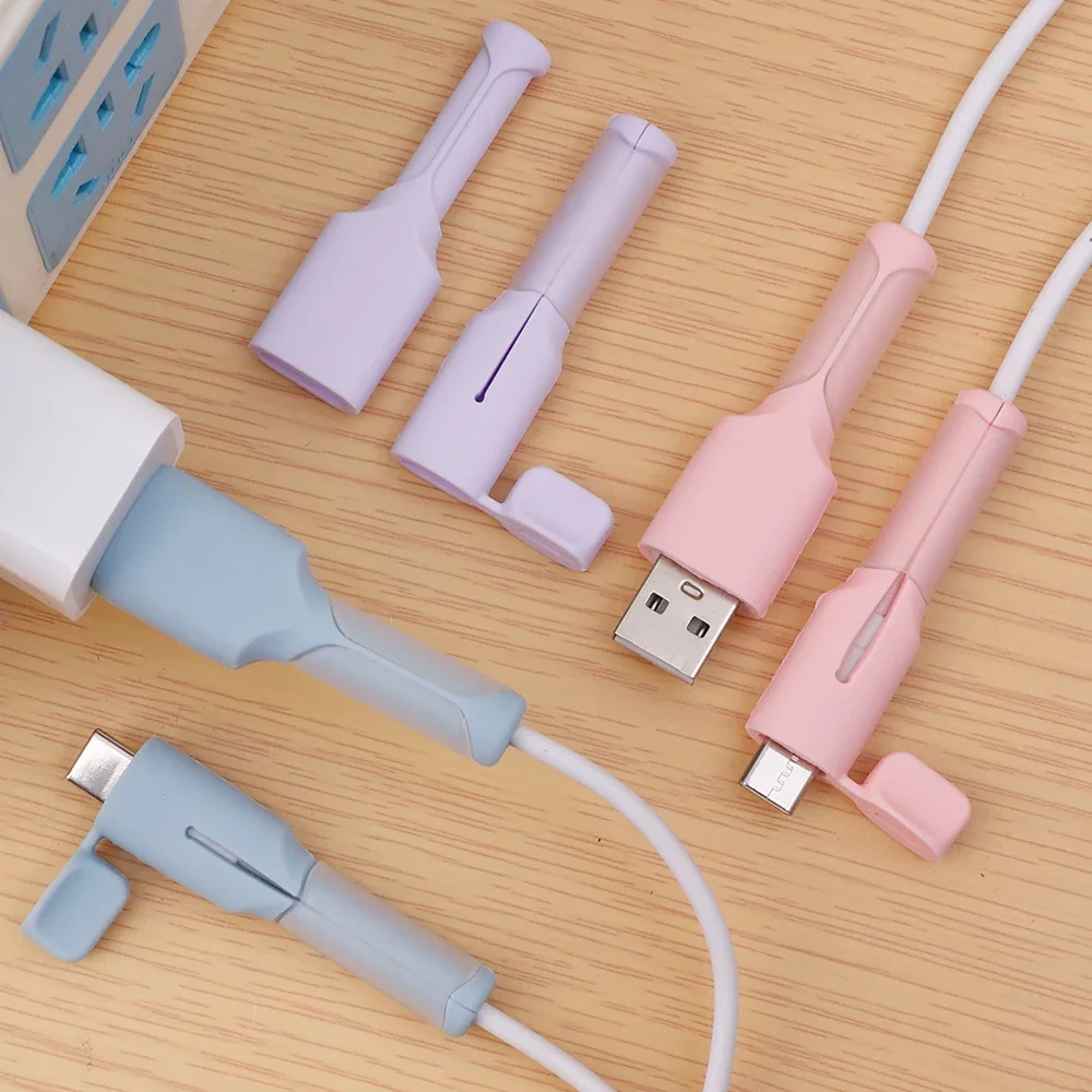Funda protectora de silicona para Cable Micro USB tipo C, Protector de cabeza para cargador, Protector de Cable de datos, Protector de Cable - imagen 2