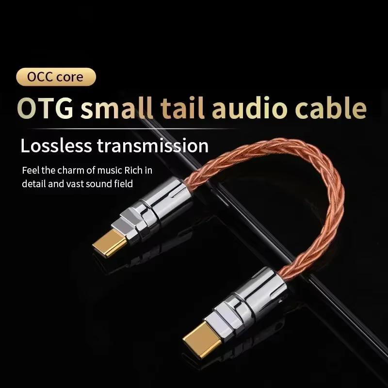 Adaptador USB C OTG tipo C a tipo C Cable de conexión de auriculares decodificación convertidor de Audio amplificador de auriculares tarjeta de sonido Cable auxiliar - imagen 3
